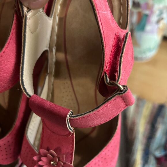 Elegant Pink Floral Women's Sandals Size 39/8 - Picture 12 of 16